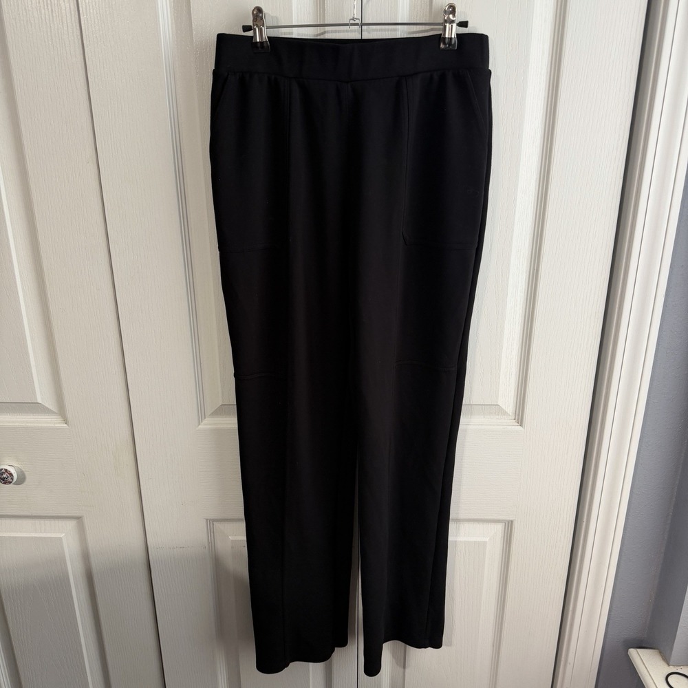 Versona Black Pleated Pull On Pants Women's Size Medium Office Comfy Travel Boho - Picture 1 of 5